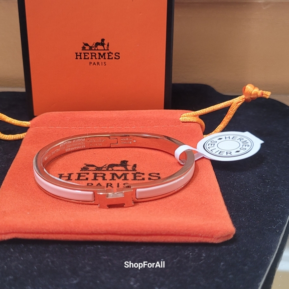 Hermès Pink Enamel Bracelet - Picture 1 of 11